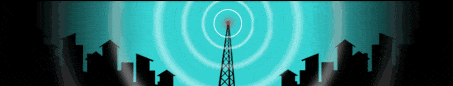 Radio tower animation decorative banner